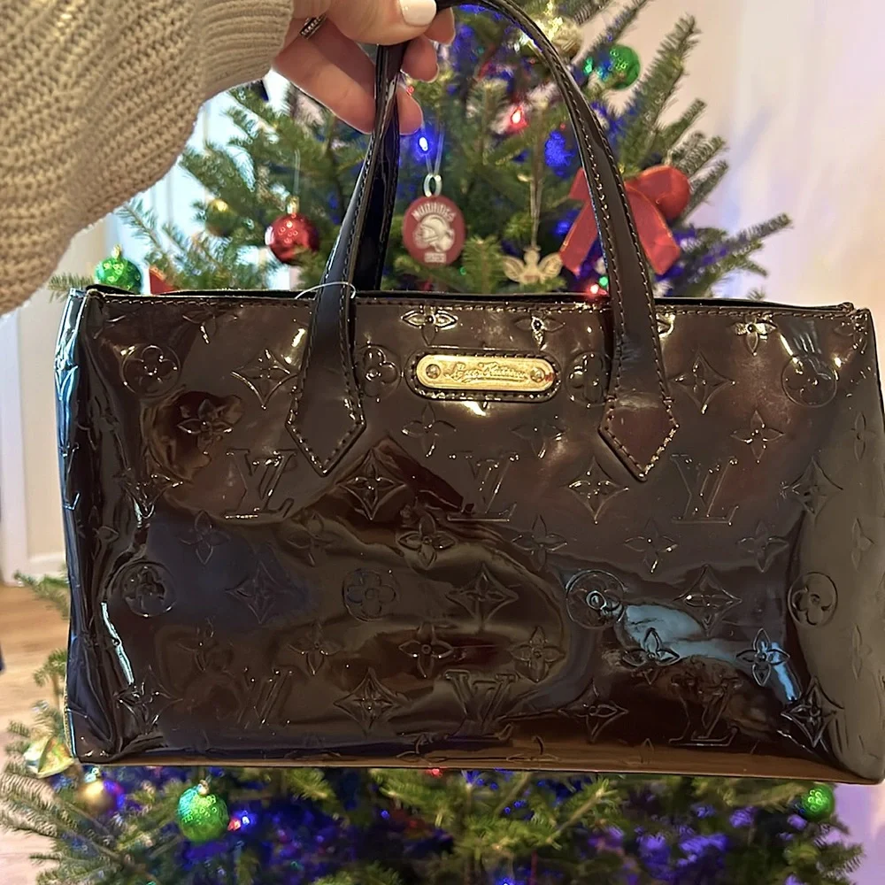 ✨ LOUIS VUITTON ✨ Authentic Monogram Vernis Wilshire PM Handbag Amarante Purple - Picture 5 of 16